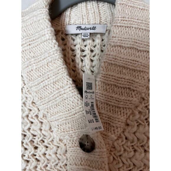 Madewell Women's Bomber Cardigan Sweater Antique White size XXS - Picture 10 of 12